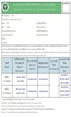 ใบรับรองฉีดวัคซีน จากหมอพร้อม