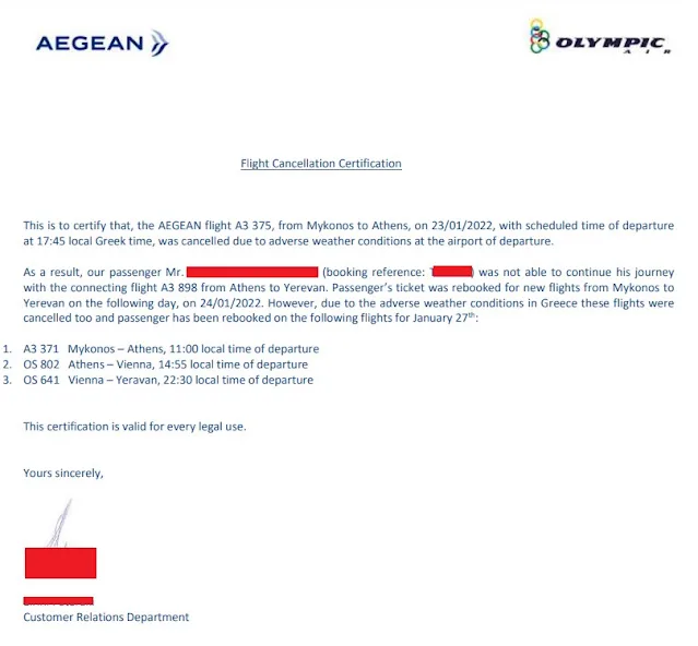 Flight Cancellation Letter Certificate Flight Cancellation Certificate
