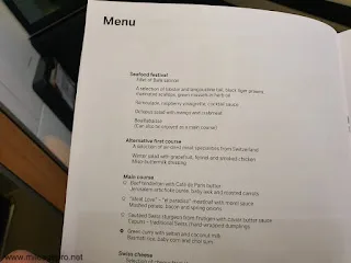LX180 First Class Menu