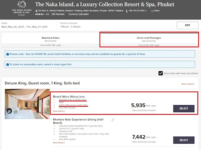 Naka Island Promotional Rates