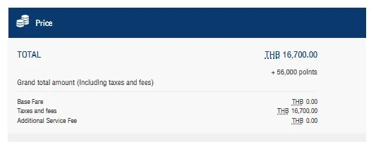 Bangkok Air Tax for award ticket