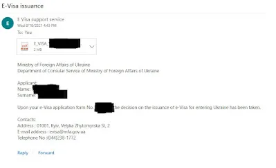 ผลทางอีเมลล์ Visa Ukraine